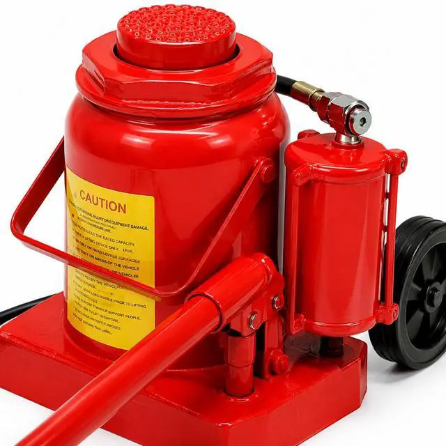 Alt view image 2 of 3 - 50 Ton Air Hydraulic Floor Jack, Heavy Duty Wheel Bottle Jack with Wheels & Long Handle, Industrial Truck Jack for Semi Trucks, Trailers, Buses, Farm Equipment & Heavy Machinery