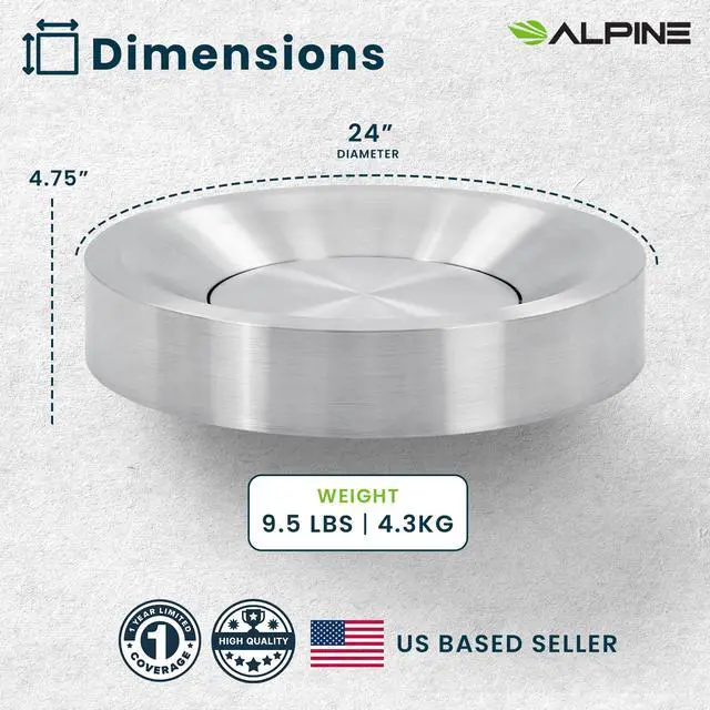 Alt view image 5 of 6 - Swing Lid Commercial Stainless Steel Trash Can Open Top 50-Gallon Heavy-Duty Garbage Can, Modern, Round, Large Waste Receptacle for Indoor Use High-Traffic Areas - Brushed Silver