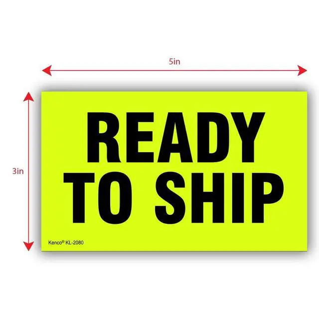 Alt view image 3 of 5 - 3" X 5" Ready to Ship Fluorescent Shipping Label Stickers for Shipping and Packing - 500 Adhesive Labels Per Roll (10 Pack)