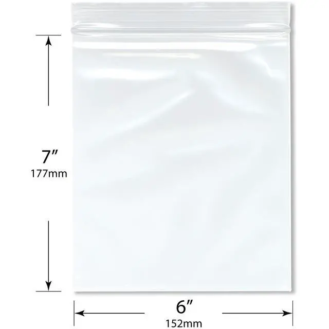 Alt view image 2 of 3 - 6" x 7" (Case of 1,000), 4 Mil Heavy Duty Zipper Reclosable Plastic Bags