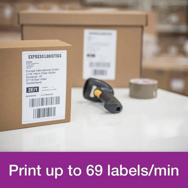 Alt view image 6 of 6 - QL-1100 Label Maker, USB 2.0, Shipping & Barcode Label Printer, Desktop, Up to 4 inch Wide Labels, Includes 41 x Large Shipping Labels & 62mm Continuous Tape Roll, UK Plug