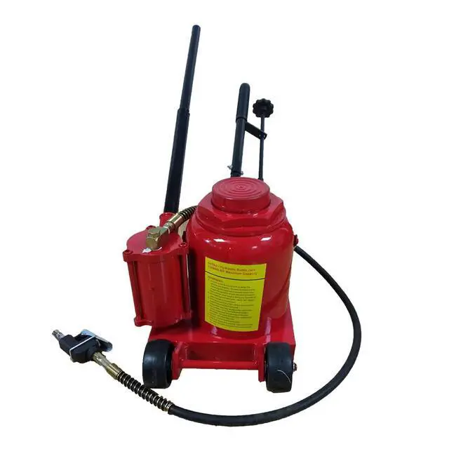 Alt view image 2 of 6 - Bottle Jack 50 Ton Air Pneumatic Hydraulic Bottle Jack 110000LBS with Manual Hand Pump for Automotive Car Truck Travel Trailer Repair Shop Lift Tool Red