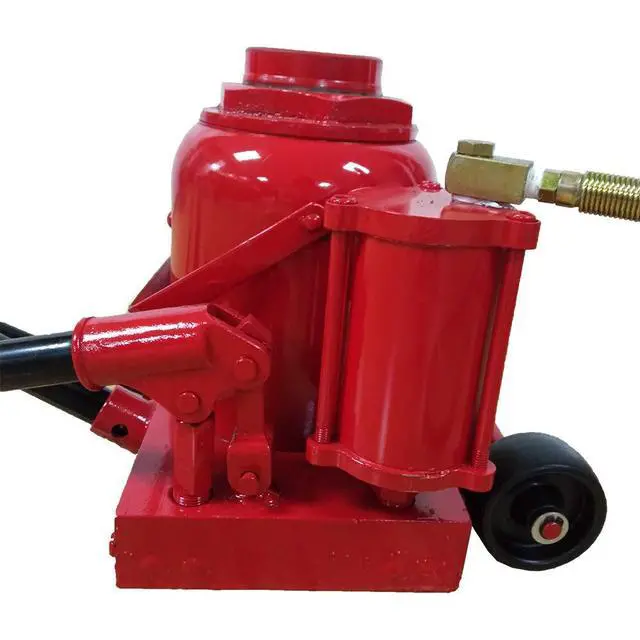 Alt view image 3 of 6 - Bottle Jack 50 Ton Air Pneumatic Hydraulic Bottle Jack 110000LBS with Manual Hand Pump for Automotive Car Truck Travel Trailer Repair Shop Lift Tool Red