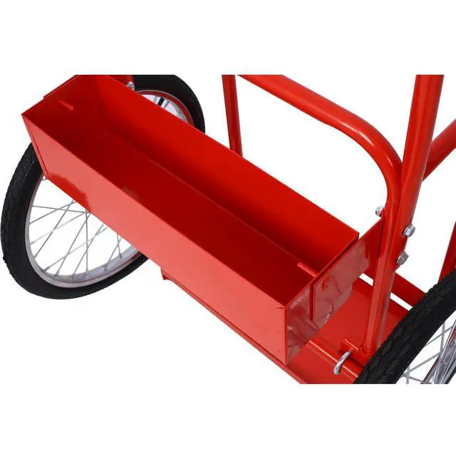 Alt view image 4 of 6 - Heavy-Duty Dual Gas Cylinder Hand Truck - 220 LB Capacity Welding Cart with 20" Pneumatic Wheels & Secure Straps, for Transporting Oxygen Acetylene Argon Tanks (Red)