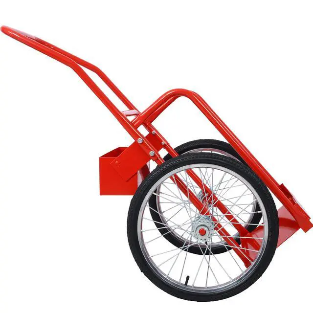 Alt view image 6 of 6 - Heavy-Duty Dual Gas Cylinder Hand Truck - 220 LB Capacity Welding Cart with 20" Pneumatic Wheels & Secure Straps, for Transporting Oxygen Acetylene Argon Tanks (Red)