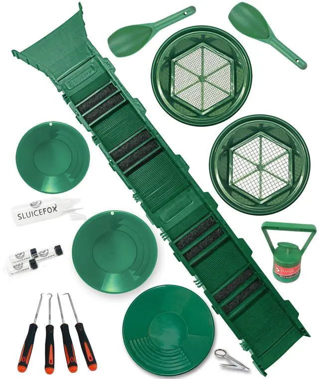 Main image of Complete Gold Mining Kit with Sluice Box and Bucket Classifier | Portable Sluice Box Breaks Down into 24-Inch Sections for Easy Transport