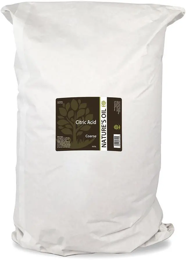 Main image of Natures Oil Citric Acid Anhydrous, 50 lbs - FCC/USP Pure Coarse Granular, High Purity Multi-Purpose Ingredient for Cleaning, Bath Bombs, Crafts, Laundry & DIY Uses