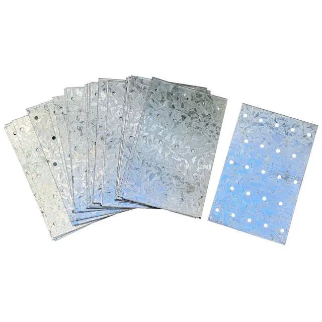 Alt view image 2 of 6 - Tie Plate for Wood (3-1/8" x 5") - Hot Dipped Galvanized Steel - 20 Gauge - 23 Nail Holes (Similar to Simpson Strong-Tie TP35) (3.125" x 5", 100)
