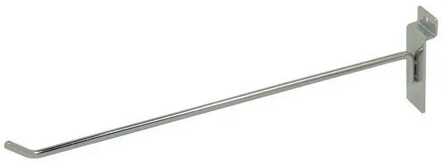 Main image of Slatwall Deluxe Hooks, 12 Inch Display Hooks for Slatwall Panels, Heavy Duty Metal, Pack of 96, Chrome