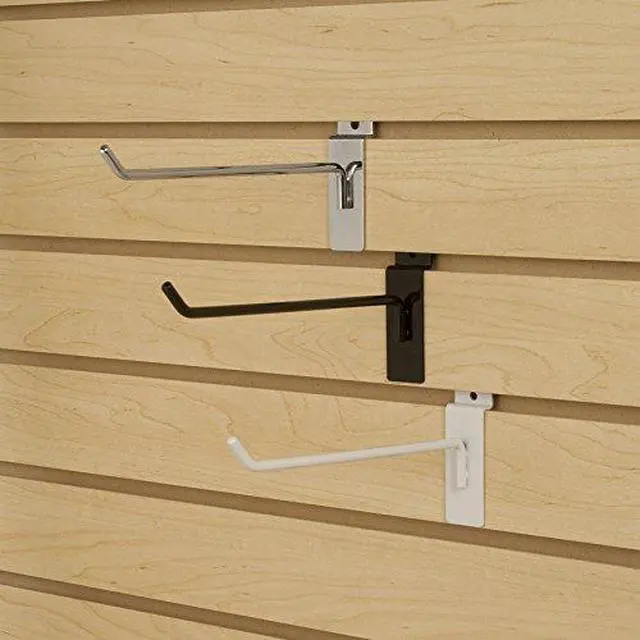 Alt view image 2 of 4 - Slatwall Deluxe Hooks, 12 Inch Display Hooks for Slatwall Panels, Heavy Duty Metal, Pack of 96, Chrome