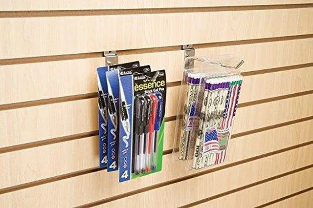 Alt view image 3 of 4 - Slatwall Deluxe Hooks, 12 Inch Display Hooks for Slatwall Panels, Heavy Duty Metal, Pack of 96, Chrome