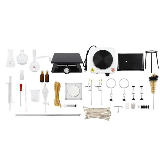 Alt view image 3 of 6 - Essential Oil Distillation Equipment, Distillation Apparatus for Home Glass Steam Distillation Apparatus Kit, Professional 500/1000ML 1000W Lab Glassware Equipment for Distillation (500ml)