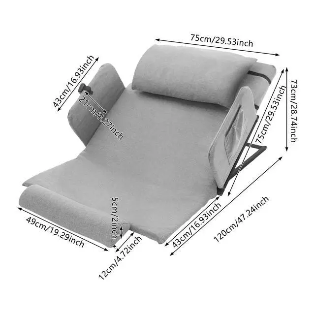 Alt view image 3 of 6 - 661.39 lbs Capacity Electric Lift Backrest Bed, 2-80° Adjustable Back Rest for Sitting with Guardrail & Foot Pad, Remote Control Lift Back Rest Bed Sitting Auxiliary Rising for Seniors Pregnant