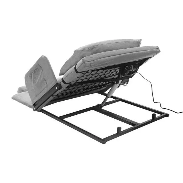 Alt view image 4 of 6 - 661.39 lbs Capacity Electric Lift Backrest Bed, 2-80° Adjustable Back Rest for Sitting with Guardrail & Foot Pad, Remote Control Lift Back Rest Bed Sitting Auxiliary Rising for Seniors Pregnant