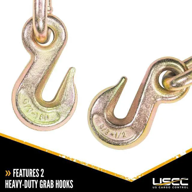 Alt view image 2 of 6 - Peerless Ratchet Load Binders for 3/8 Inch and 1/2 Inch Grade 70 Chain (2-Pack) - 12,000 LBS Working Load Limit, Use Ratchet Chain Binders for Flatbed Trailer, Hauling, Towing