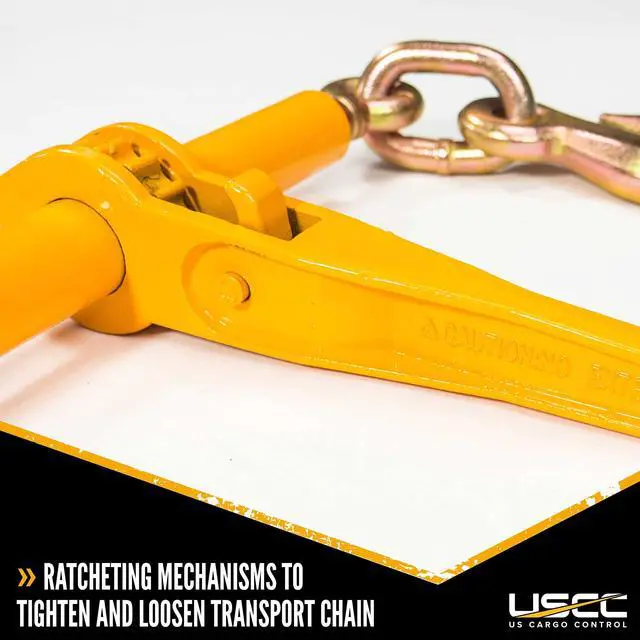 Alt view image 4 of 6 - Peerless Ratchet Load Binders for 3/8 Inch and 1/2 Inch Grade 70 Chain (2-Pack) - 12,000 LBS Working Load Limit, Use Ratchet Chain Binders for Flatbed Trailer, Hauling, Towing