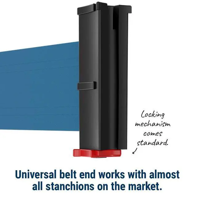 Alt view image 6 of 6 - Commercial-Grade Stanchion 2-Pack by RETRACTA-Belt Prime (Model P100PS1) 10 Retractable Belt Barrier - Heavy Base Crowd Control Barrier (Polished Stainless Steel w/Yellow Belt)