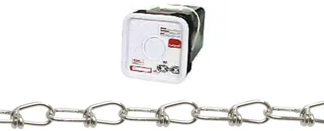 Main image of Chain & Fittings Low Carbon Steel Zinc Plated Inco Double Loop Chain in Square Pail for Industrial Equipment and Scientific Purposes, Silver