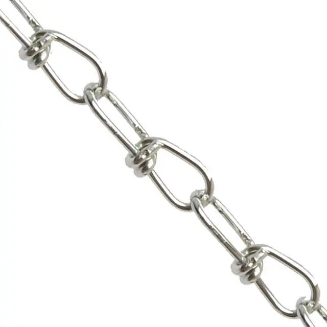 Alt view image 6 of 6 - Chain & Fittings Low Carbon Steel Zinc Plated Inco Double Loop Chain in Square Pail for Industrial Equipment and Scientific Purposes, Silver