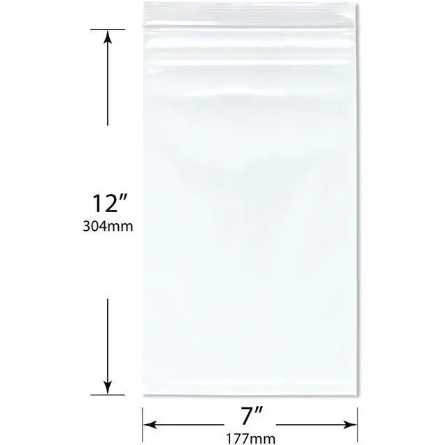 Alt view image 2 of 3 - 7" x 12" (Pack of 500), 4 Mil Heavy Duty Zipper Reclosable Plastic Bags