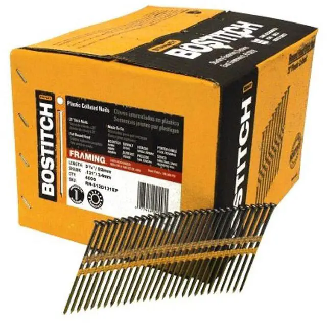Main image of RH-S12D131EP Round Head 3-1/4-Inch x.131-Inch by 21 Degree Plastic Collated Framing Nail (4,000 per Box)