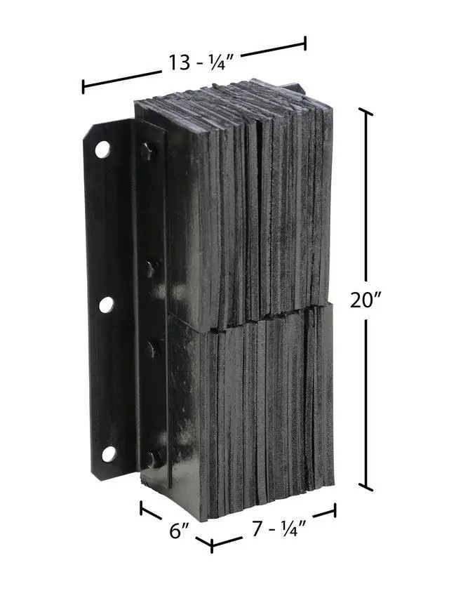 Alt view image 4 of 4 - V-1120-6 Rubber Vertical Laminated Dock Bumper, 11" W, 20" H, 6" D