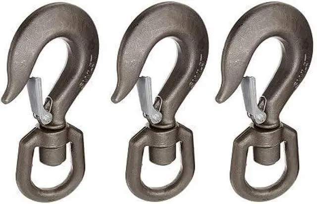 Main image of 47400946 Drop Forged Alloy Steel Swivel Eye Hook with Latch, 3 Ton Working Load Limit (3)