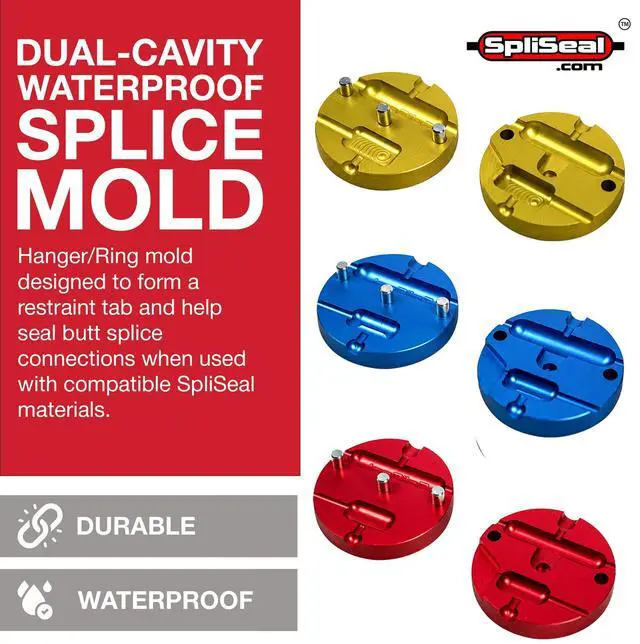 Alt view image 2 of 6 - AWG Hanger/Ring Mold 3-Pack - Waterproof Inline Splice Connector, Underground Wire Splicing Kit, Fits 22-18, 16-14, 12-10 AWG - Marine, Landscape, Automotive, and Solar Use, Made in USA