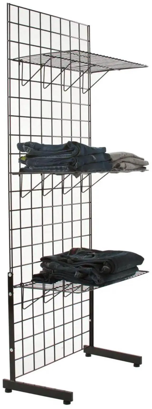 Alt view image 6 of 6 - L Shaped Legs for Grid Panels, Heavy Duty Metal Panel Support Stands, Pack of 12, Black