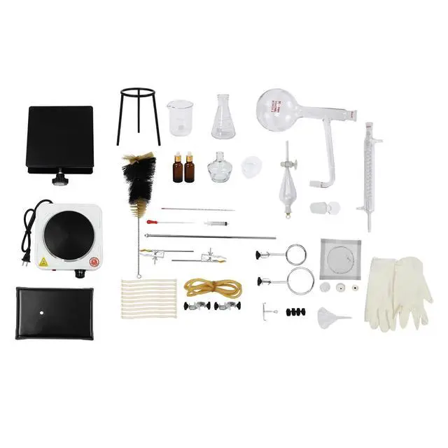 Alt view image 3 of 6 - Essential Oil Distillation Equipment, Distillation Apparatus for Home Glass Steam Distillation Apparatus Kit, Professional 500/1000ML 1000W Lab Glassware Equipment for Distillation (1000ml)
