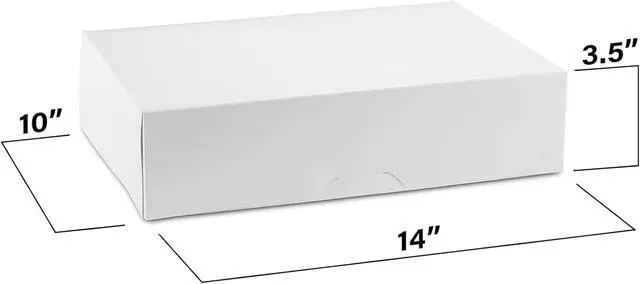 Alt view image 2 of 6 - White Donut Boxes 14" x 10" x 3.5" - Auto Pop-Up Bakery Boxes No-Window (Pack of 125) - Made in the USA