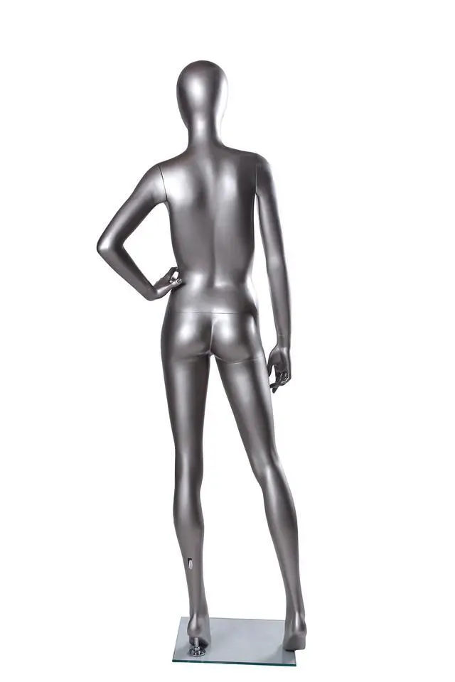 Alt view image 4 of 6 - Silver and Chrome Female and Male Mannequin