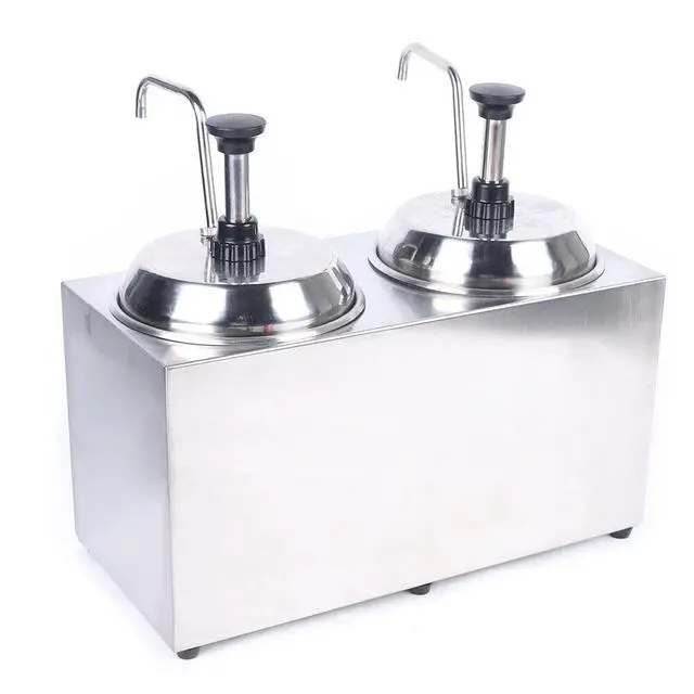 Alt view image 4 of 6 - Nacho Cheese Dispenser Warmer, 2X 2.1Qt Dual Hot Fudge Warmer Dispenser 1600W Commercial Electric Cheese Sauce Pump Dispenser 86-230 Temp Adjustable for Hot Fudge, Cheese, Caramel
