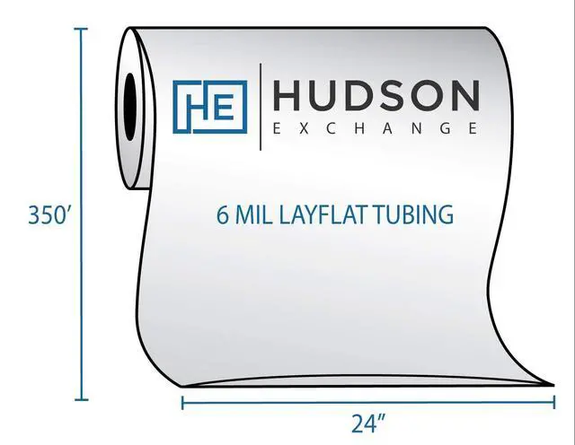 Alt view image 2 of 6 - Hudson Exchange 24" x 350', 6 Mil, Poly Tubing Roll, Food Grade LDPE Resin, Custom Length Packaging