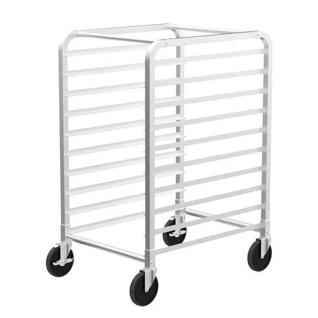 Alt view image 4 of 6 - 10-Tier Full/Half Sheet Pan Rack, Aluminum Bakery Rack, Speed Bakers Rack with Lockable Wheels for Home Commercial Kitchen, Restaurant, Cafeteria, Dessert Shop, 20" W x 26" D x 38" H