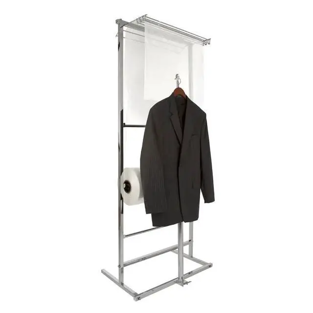 Alt view image 2 of 6 - K30 3-Roll Polyethylene Bag Dispensing Rack, Horizontal Bagging Jack, Adjustable 39in68in Height, 1in Square Tubing Steel Frame, Retail & Dry Cleaner Bag Holder