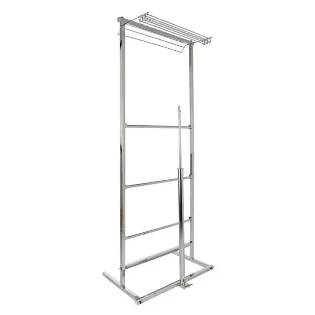Alt view image 3 of 6 - K30 3-Roll Polyethylene Bag Dispensing Rack, Horizontal Bagging Jack, Adjustable 39in68in Height, 1in Square Tubing Steel Frame, Retail & Dry Cleaner Bag Holder