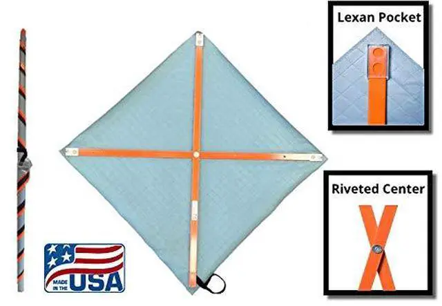 Alt view image 2 of 3 - 48 inch Reflective Super Bright Fluorescent Orange Roll-Up Sign. Legend States: ROAD WORK AHEAD