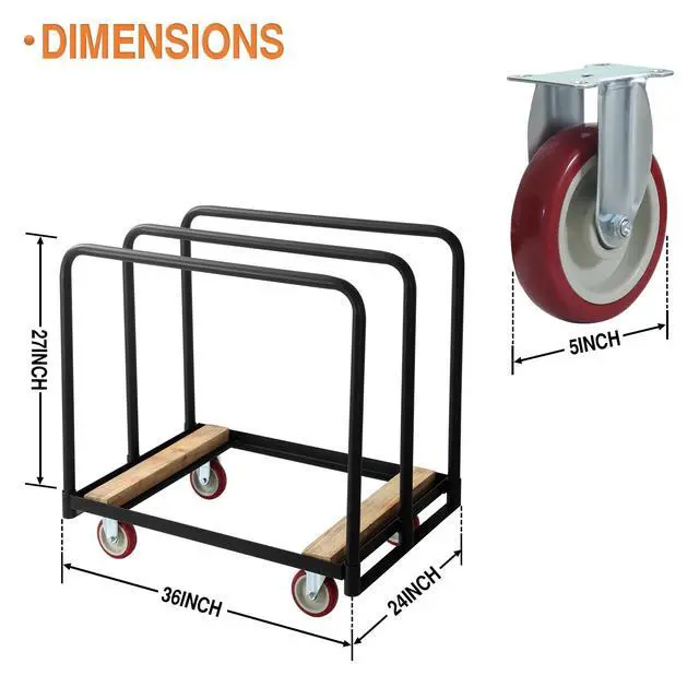 Alt view image 2 of 6 - Folding Table Cart, Heavy Duty Table Dolly W/ 5" PU Swivel Wheels, Drywall Dolly Cart W/ 1500 LBS & 10 Table Capacity for Party Events, Hotel, Factory, Warehouse