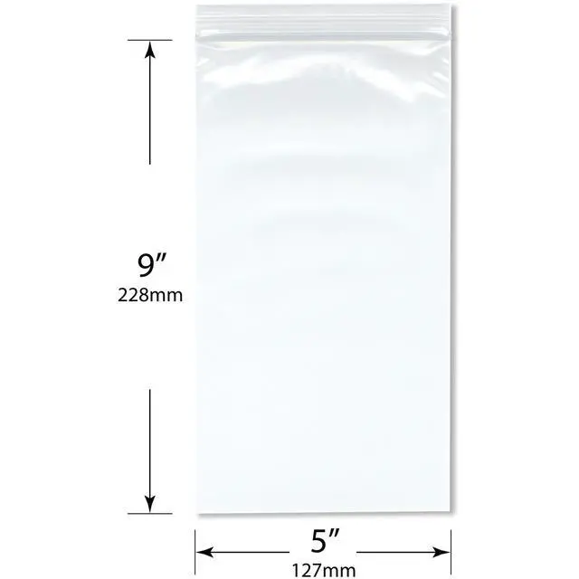 Alt view image 2 of 3 - 5" x 9" (Case of 1,000), 4 Mil Heavy Duty Zipper Reclosable Plastic Bags