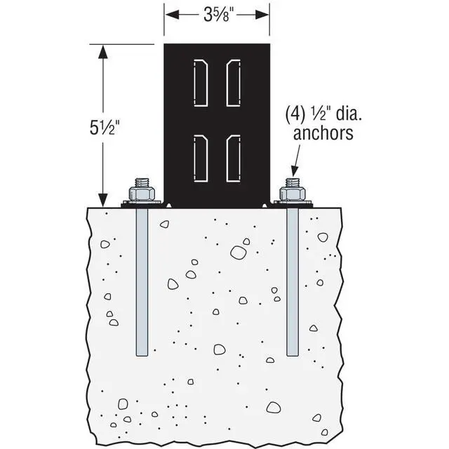 Alt view image 3 of 6 - FPBB44 E-Z Base Black Powder-Coated Post Base for 4x4 (Pack of 10)