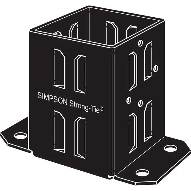 Alt view image 6 of 6 - FPBB44 E-Z Base Black Powder-Coated Post Base for 4x4 (Pack of 10)