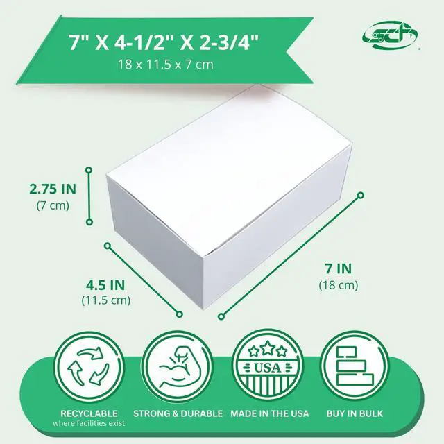 Alt view image 2 of 4 - 2717 Paperboard White Snack Carry-Out Box, Tuck Top, 7" Length x 4-1/2" Width x 2-3/4" Height (Case of 500)