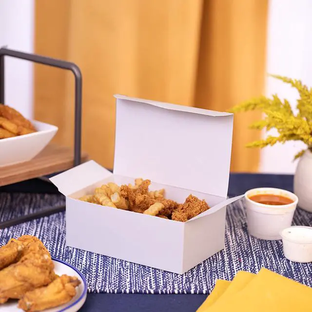 Alt view image 4 of 4 - 2717 Paperboard White Snack Carry-Out Box, Tuck Top, 7" Length x 4-1/2" Width x 2-3/4" Height (Case of 500)