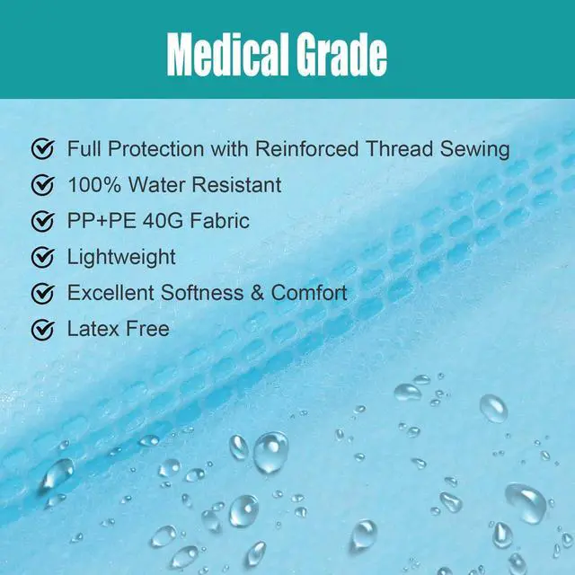 Alt view image 4 of 6 - 200 Pcs Disposable PPE Isolation Medical Gowns by | Level 2 Polypropylene Lab Gowns | Full Back Coverage Double Tie Closure Knit Cuffs SMS 40 GSM Material Universal Size