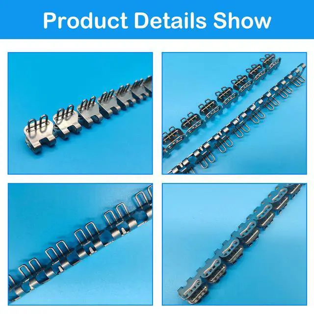 Alt view image 4 of 6 - Conveyor Belt Lacing 24 Staple Fasteners Stainless Steel Butterfly Buckles PVC PU Belt Repair Splicing for Thickness 1/16 ~1/8 with 4 Connecting Pins,8PCS/BOX