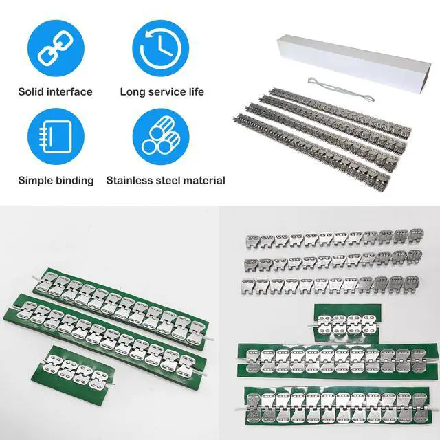Alt view image 5 of 6 - Conveyor Belt Lacing 24 Staple Fasteners Stainless Steel Butterfly Buckles PVC PU Belt Repair Splicing for Thickness 1/16 ~1/8 with 4 Connecting Pins,8PCS/BOX