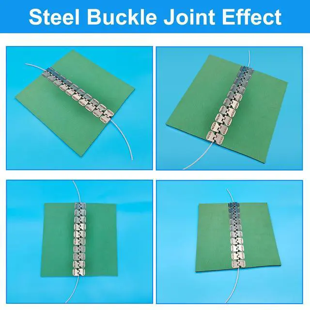 Alt view image 6 of 6 - Conveyor Belt Lacing 24 Staple Fasteners Stainless Steel Butterfly Buckles PVC PU Belt Repair Splicing for Thickness 1/16 ~1/8 with 4 Connecting Pins,8PCS/BOX