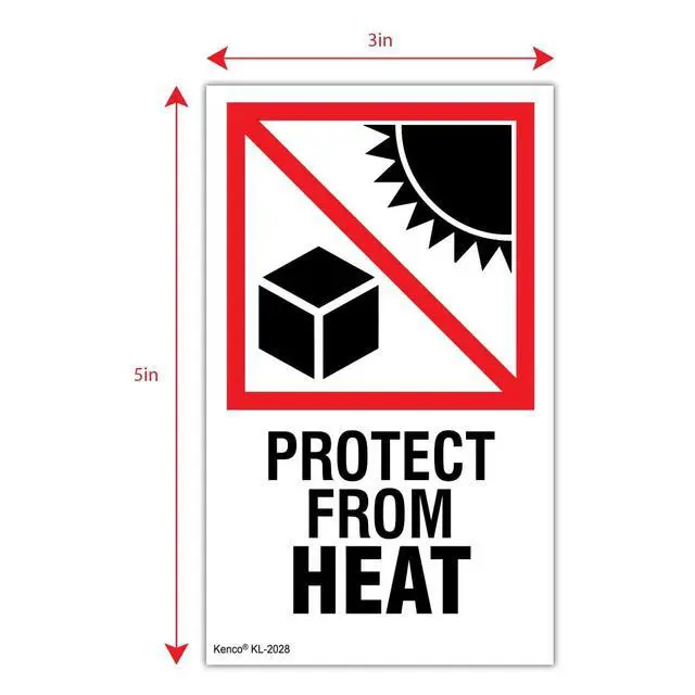 Alt view image 3 of 5 - 3" X 5" Protect from Heat Safe Handling Warning Stickers for Shipping and Packing - 500 Adhesive Labels Per Roll (10 Pack)