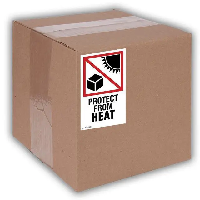 Alt view image 4 of 5 - 3" X 5" Protect from Heat Safe Handling Warning Stickers for Shipping and Packing - 500 Adhesive Labels Per Roll (10 Pack)